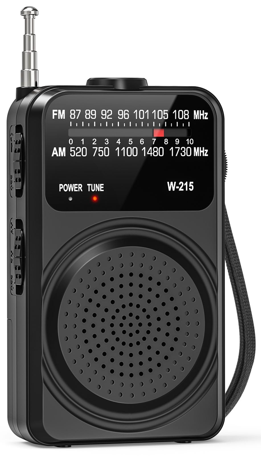 Tendak Przenośne radio FM/AM, małe przenośne radio z doskonałym odbiorem, mini radio na baterie obsługuje wymienne baterie (AA)