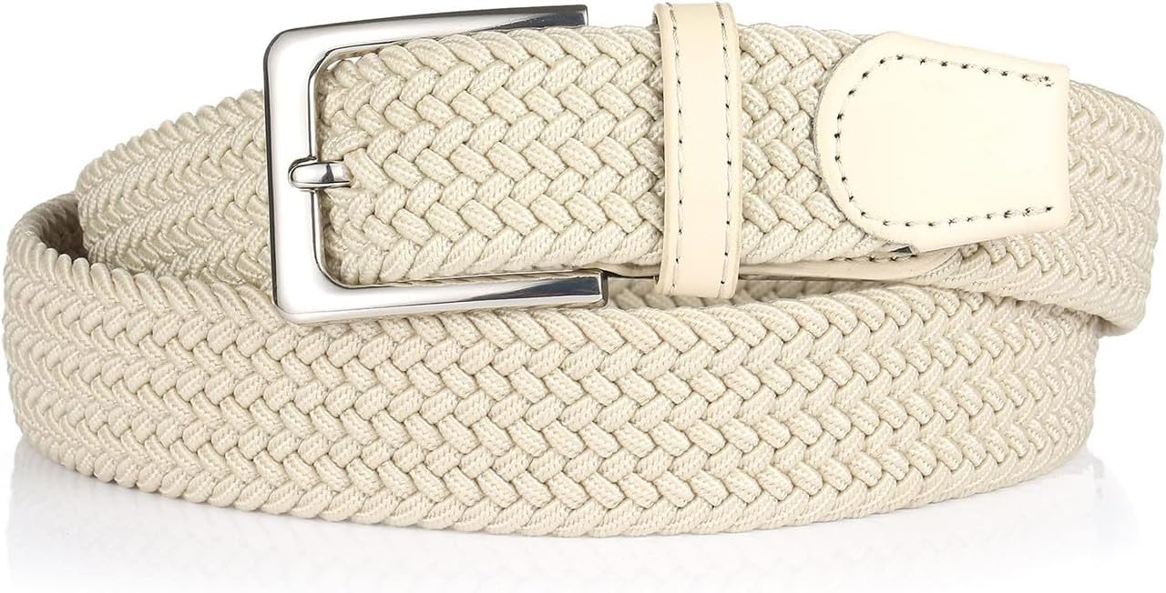 okara Men's and Women's Stretchable Flexible Cotton Canvas Belt (Beige)-picture-35