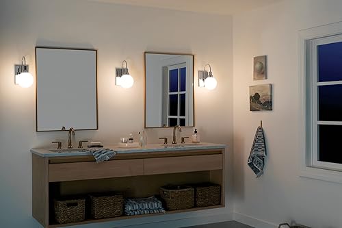 Miniatura 12 de Kichler Aplique de pared hexagonal de 11.5 pulgadas con 1 luz con cristal de ópalo en cromo, 11.5 x 9 x 5.75 pulgadas