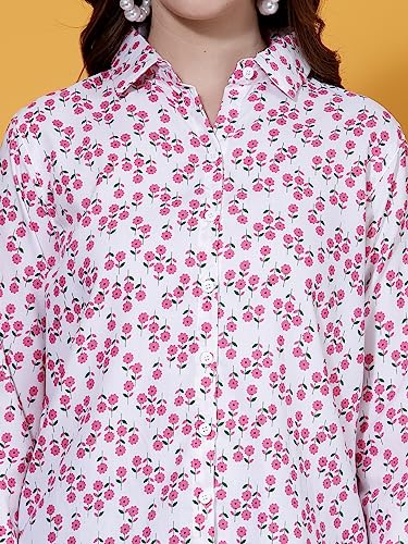 Image of OOMPH! Women's Cotton Regular Fit Floral Button Down Shirt