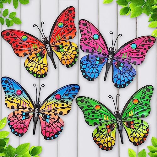 Metal Butterfly Wall Decor - 9.5' Outdoor Fence Wall Art Decor,...
