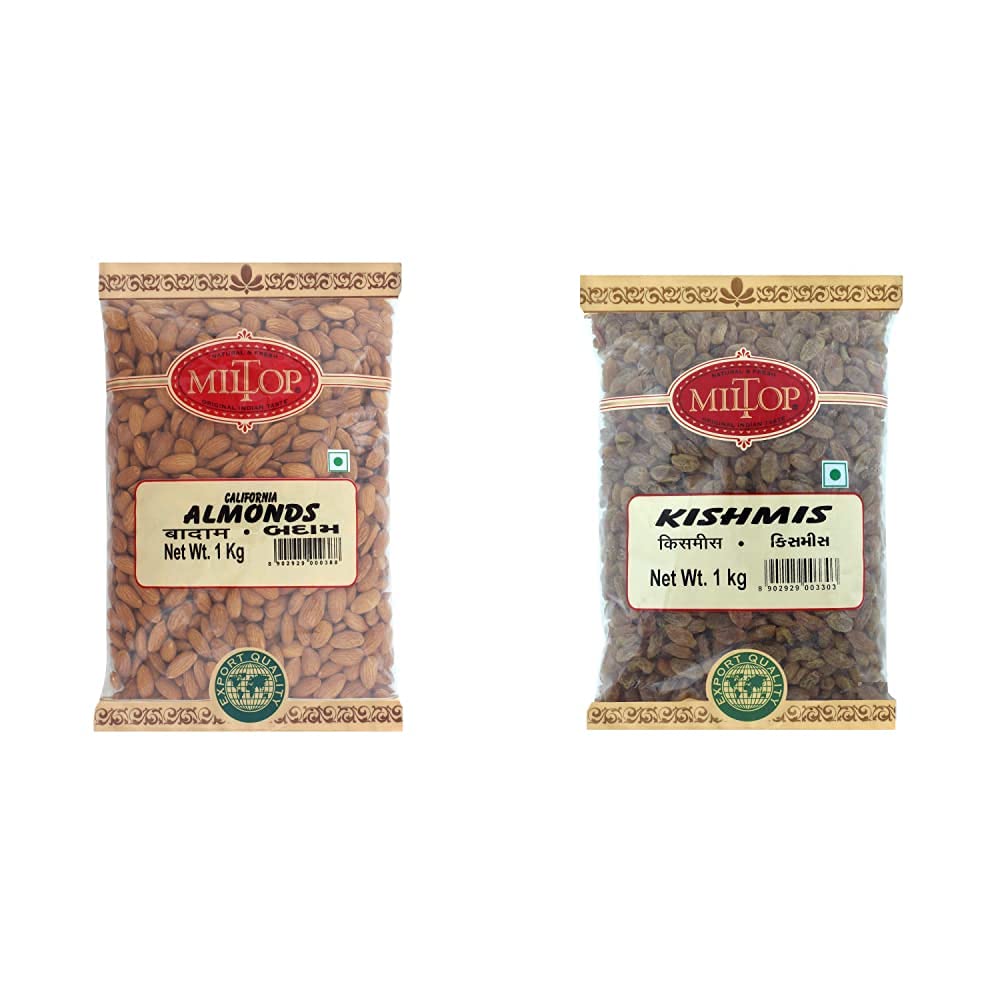 MILTOP California Whole Almonds, 1Kg & Kishmish, 1Kg (B099DNQ6MT) Amazon Price History, Amazon Price Tracker
