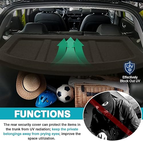 Miniatura 274 de Powerty Cubierta de Carga para Accesorios Kia Sportage 2023-2025 2026, Textura de Lona Cubierta Retráctil para Maletero Trasero de Carga de Equipaje