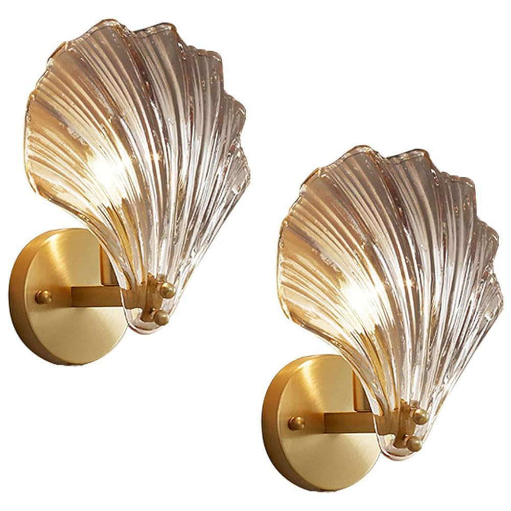 Lámpara de pared de cristal premium con base de latón dorado