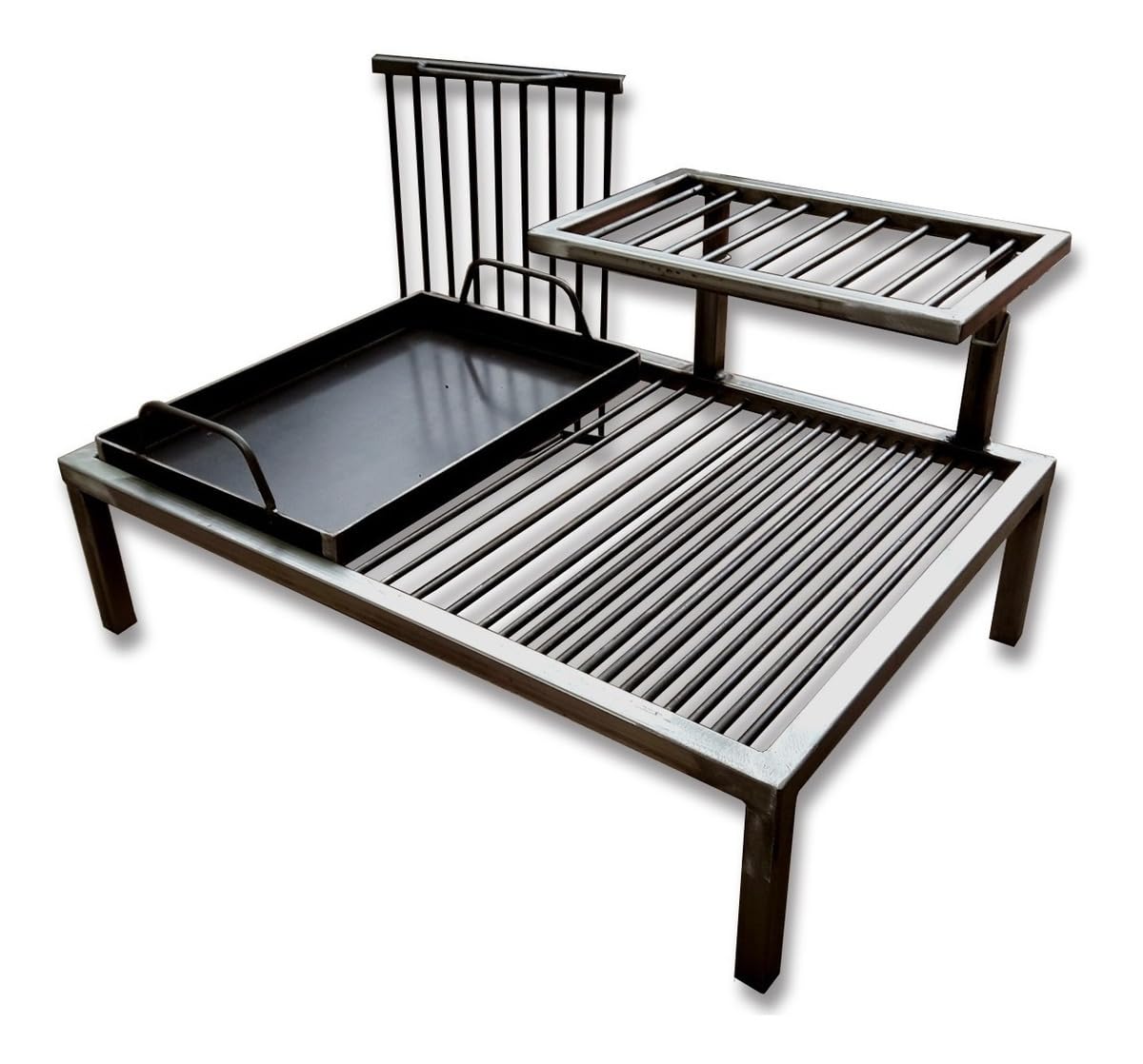 Griglia argentina di lusso con moduli di ferro rimovibili + braciere. Piastra Argentina Grill - Griglia arrosto BBQ. Sor Pampa Grill (senza kit attrezzi per barbecue)