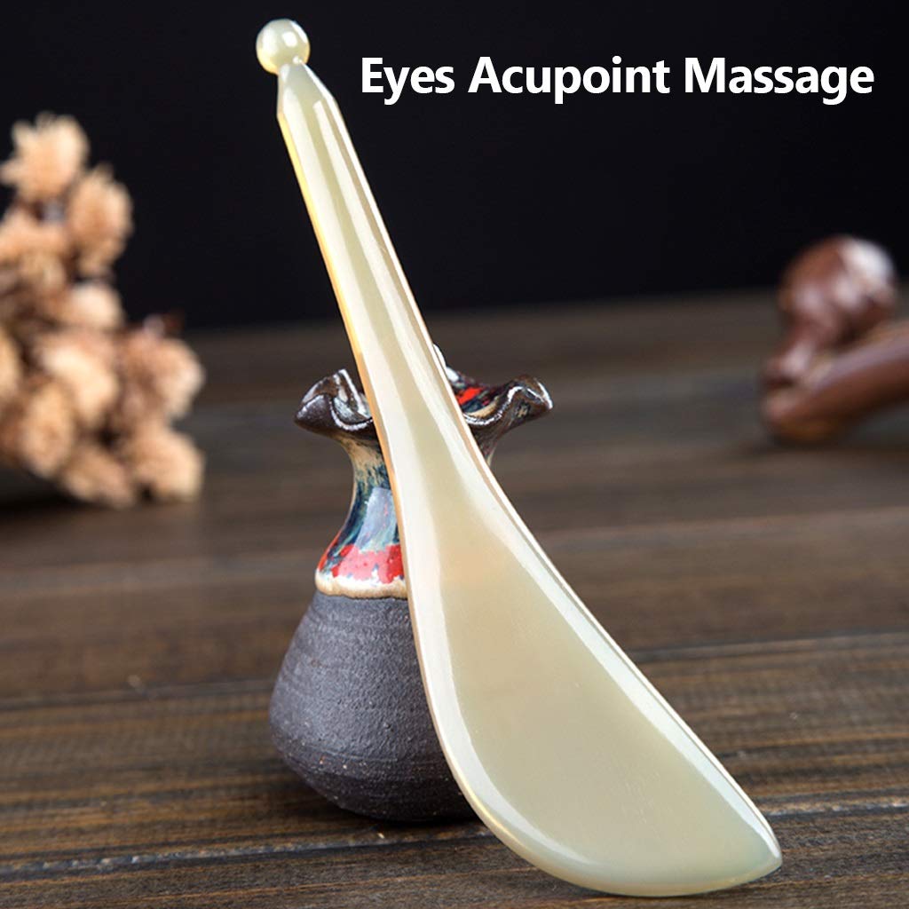 YXCKG Herramientas de Cuerno de Buey Gua Sha, Set de Masaje Facial Gua Sha, Herramientas de Masaje para la Cabeza,Elimine la Fatiga Antiarrugas para la Herramienta de Cuidado de la Piel de los Ojos