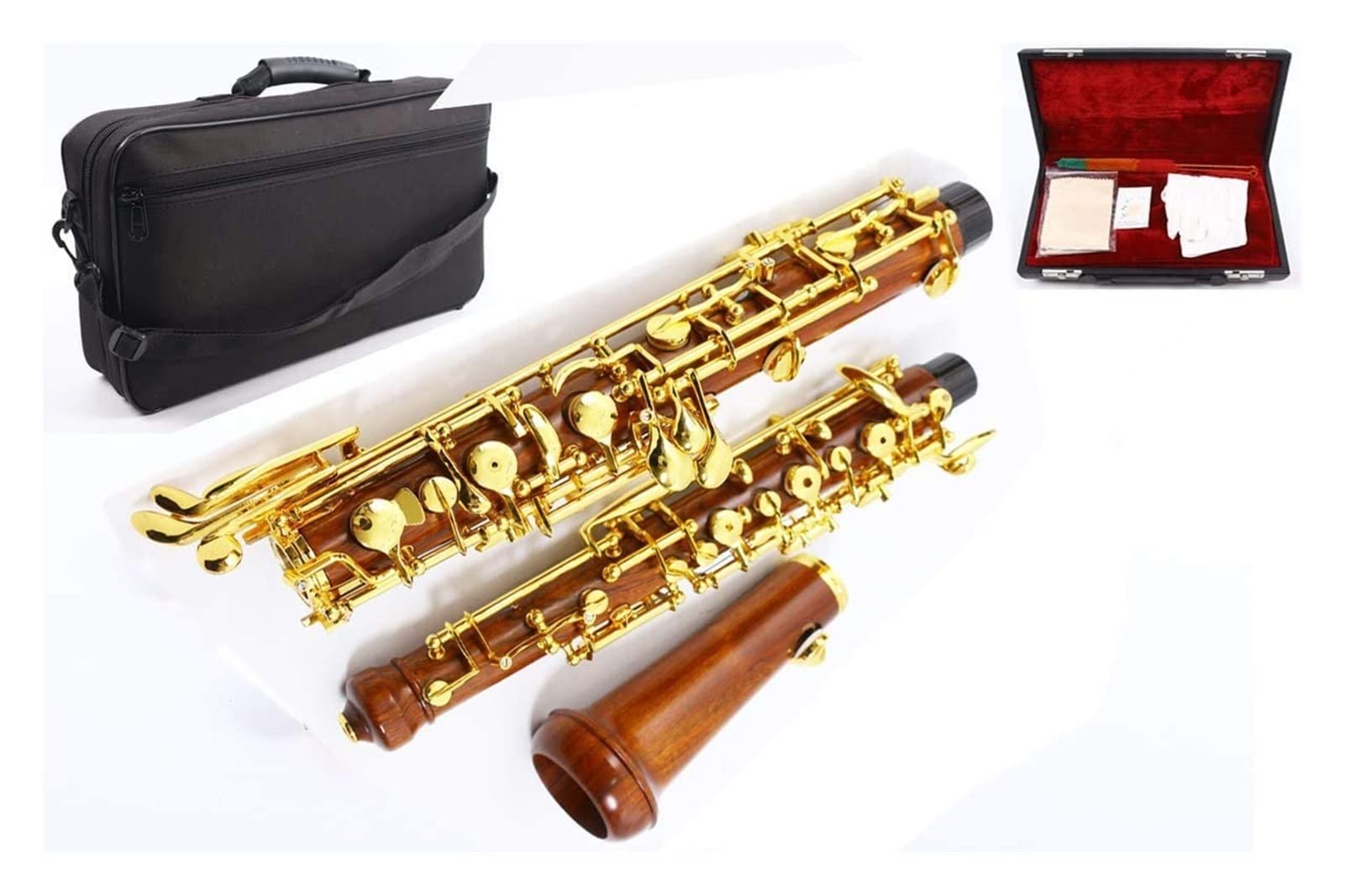 Ebonit/Palisander Oboe C-Taste Links F-Resonanz Halbautomatische Oboe-Fall Oboe-Teilen Oboe Instrument (Color : Rosewood)