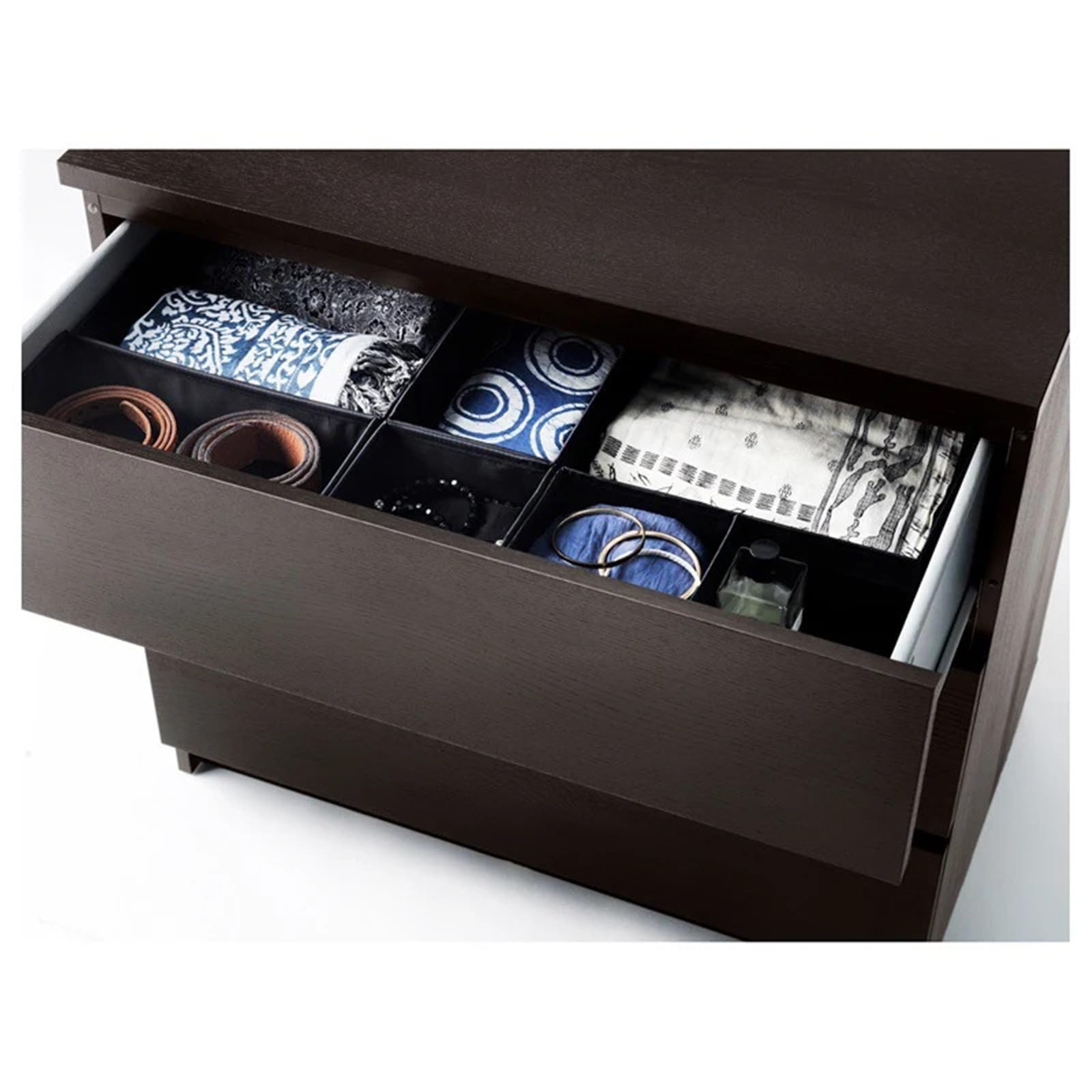 Caja organizadora de ropa, cajones con compartimentos for armario, ropa interior plegable, contenedores de almacenamiento for calcetines, 3/6 Uds.(6PCS Gray Set)