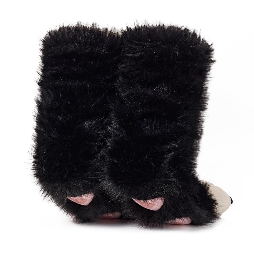 Image of ooohyeah Women's Fuzzy Animal Warm Slipper Socks, Cute Funny Cozy Non-Slip House Socks for Women, Size 5-10