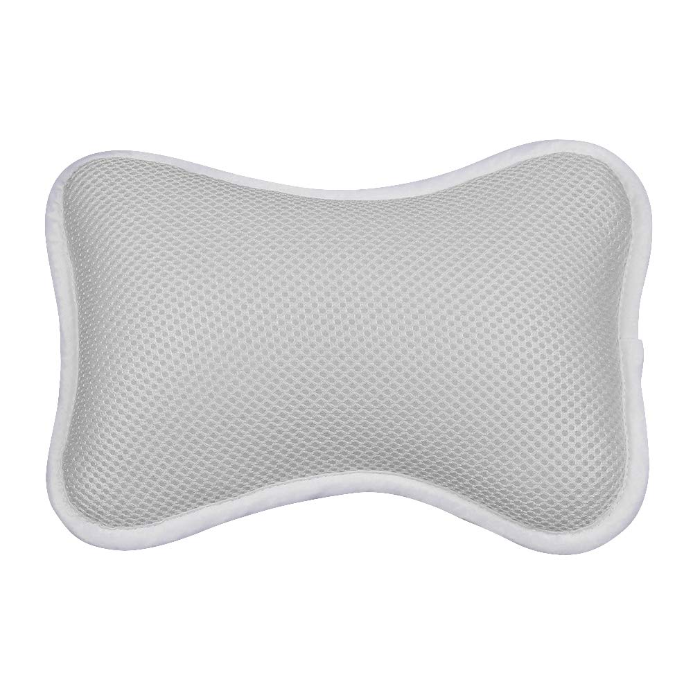 Almohada de baño de SPA de Malla 3D, Almohada de bañera con 2 ventosas, Suave y cómoda, reposacabezas de Cuello y Hombros, for Todas Las bañeras, jacuzzis, jacuzzi/113 (Color : White)