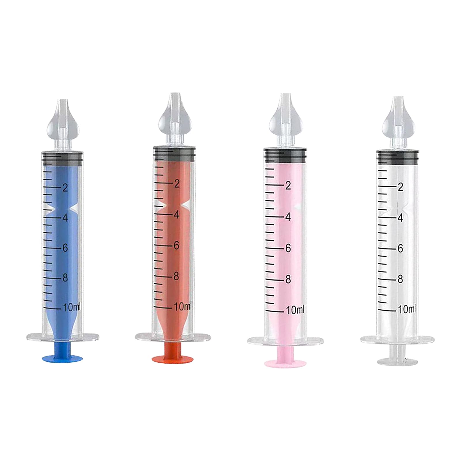 4 Pcs Nasal Aspirator, 10ml Nasal Irrigator Cleaner, Portable Nose Cleaner for Babies, Reusable Silicone Nasal Aspirator, Used for Babies and Newborns