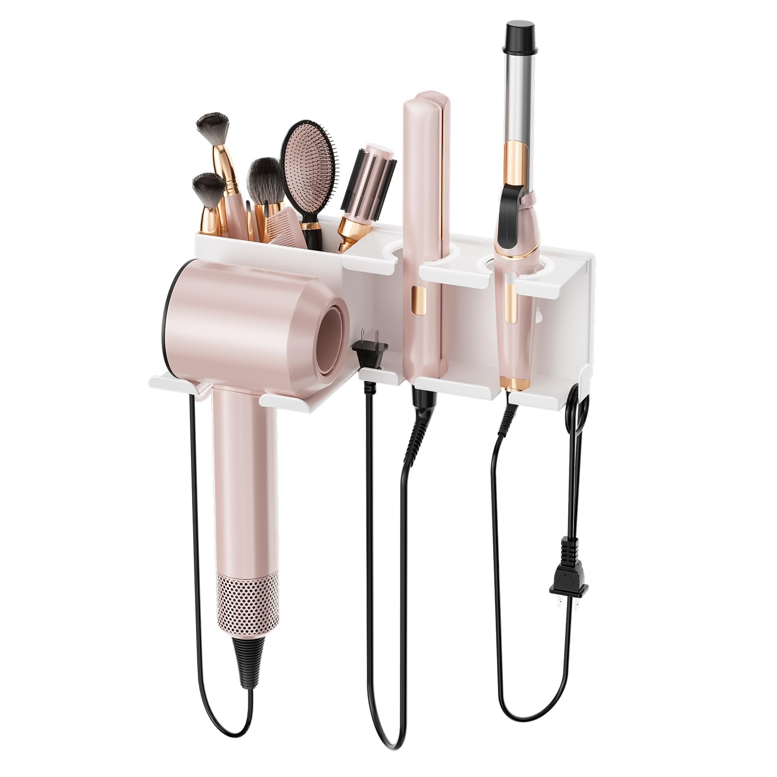 Photo 1 of MAYZOLOP Hair Dryer Holder, Hair Tool Organizer, Blow Dryer Hanger Wall Mount for Dryer Hook, Bathroom Space-Saving Blow Dryer Organizer, Curling Irons Storage Wall Mounted White