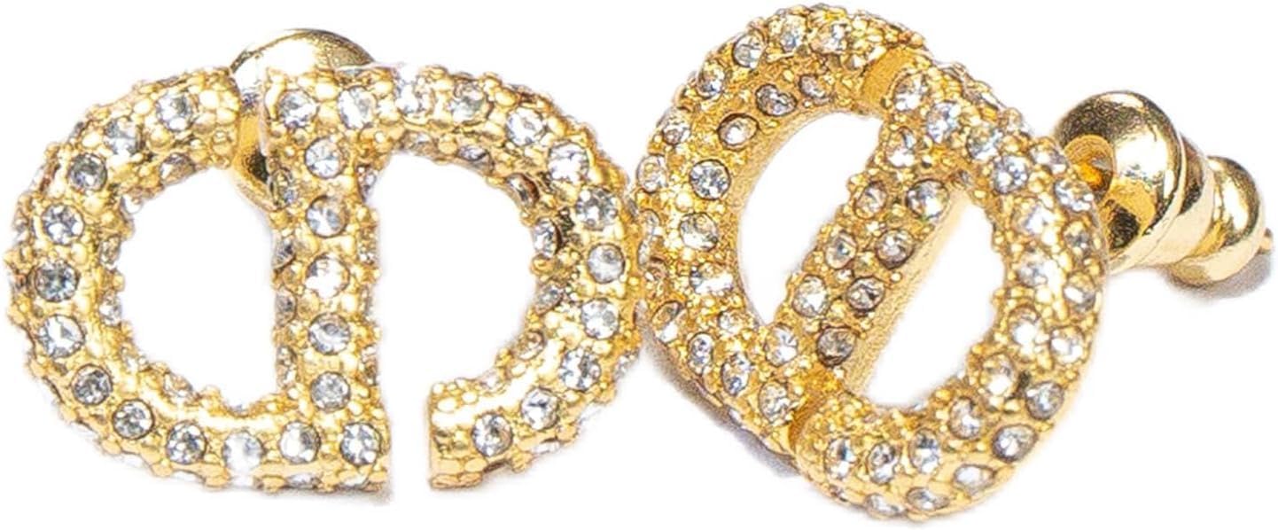 Personalized Initial 18k Gold Luxury Letter Cubic Zirconia Earring, Hypoallergenic 925 Silver Jewelry for Women Elegant Gift for Fashionable Women's.