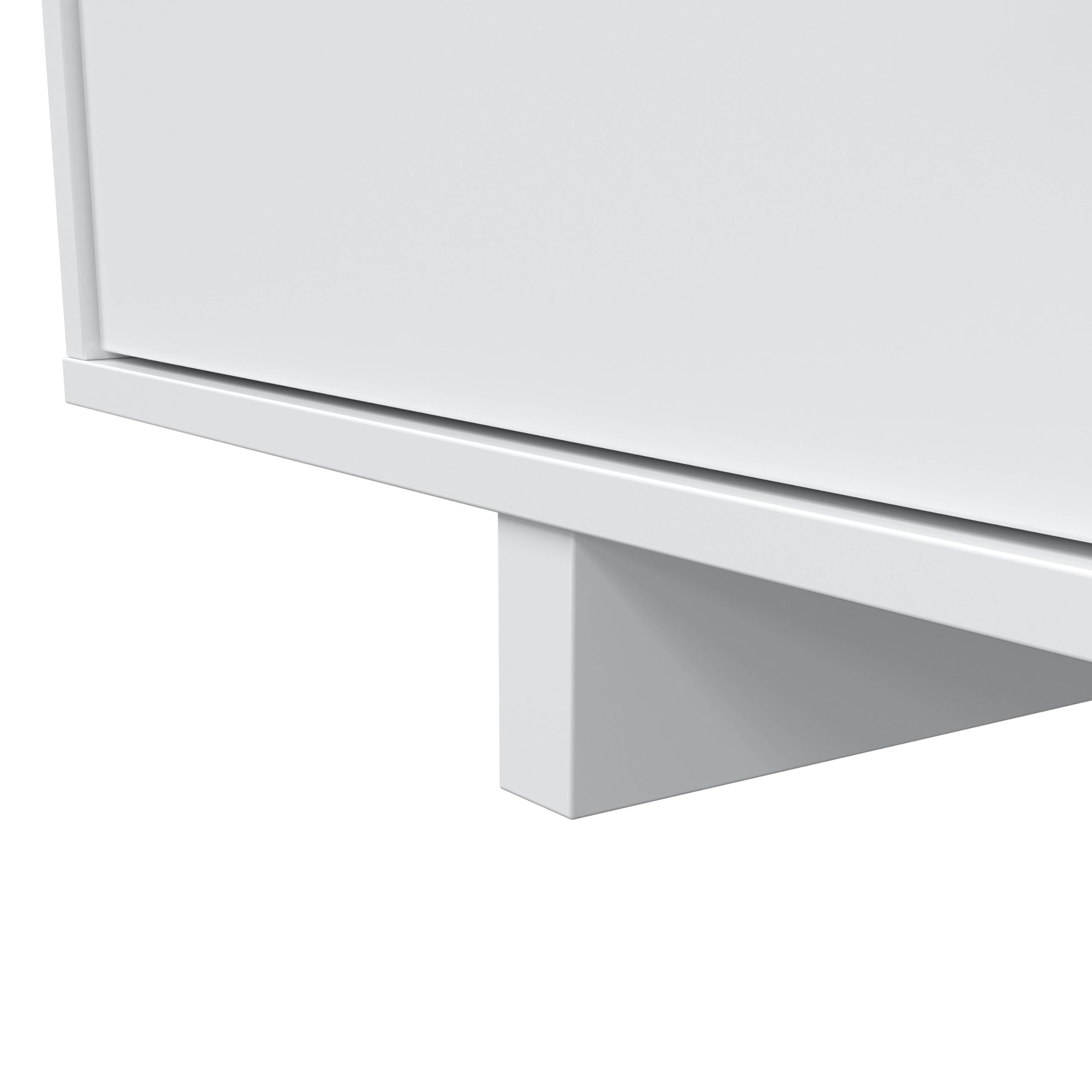 Habitdesign – Mueble de Salón Moderno, Módulos para Comedor, Conjunto de Salón, Color Blanco Brillo y Gris Antracita, 200x41x46 cm - Modelo Belus