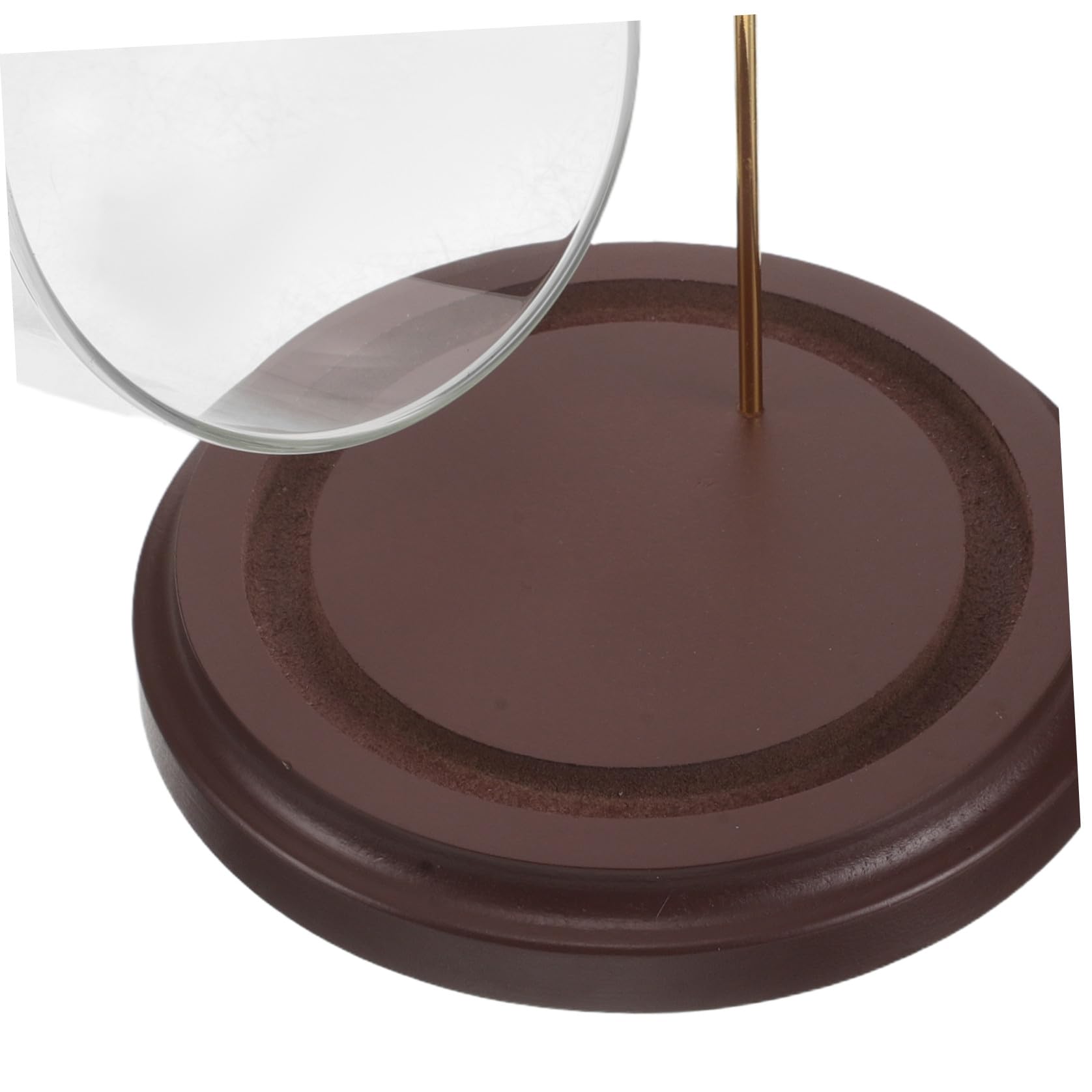 SHINEOFI Taschenuhrglas Display mit Hakenkuppel und Holzsockel, 16 CM