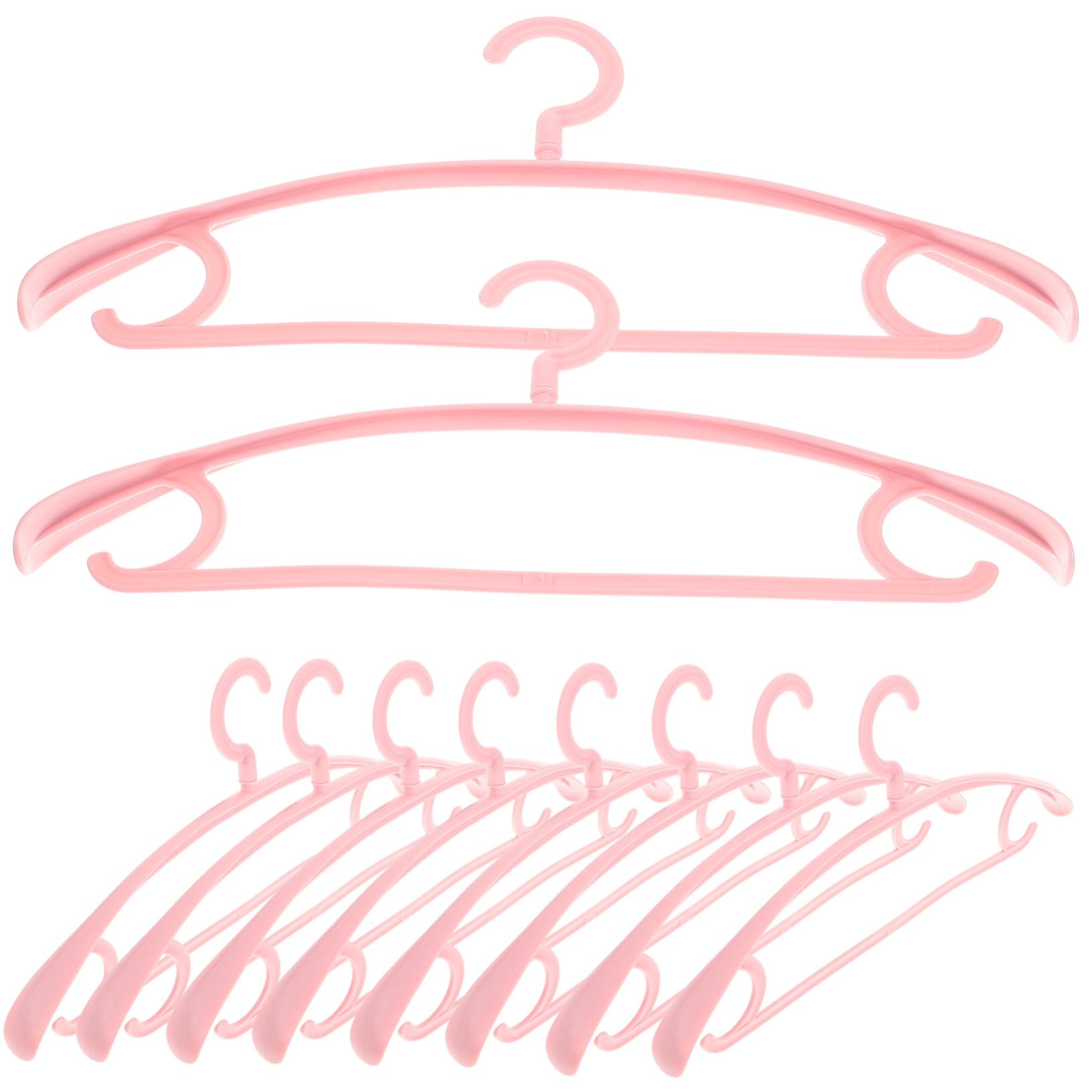 Unomor 10pcs Non Slip Traceless Clothes Hanger Thick Wide Solid Plastic Rotatable for Coats Shirts Dresses and More for Bedroom and Wardrobe Storage