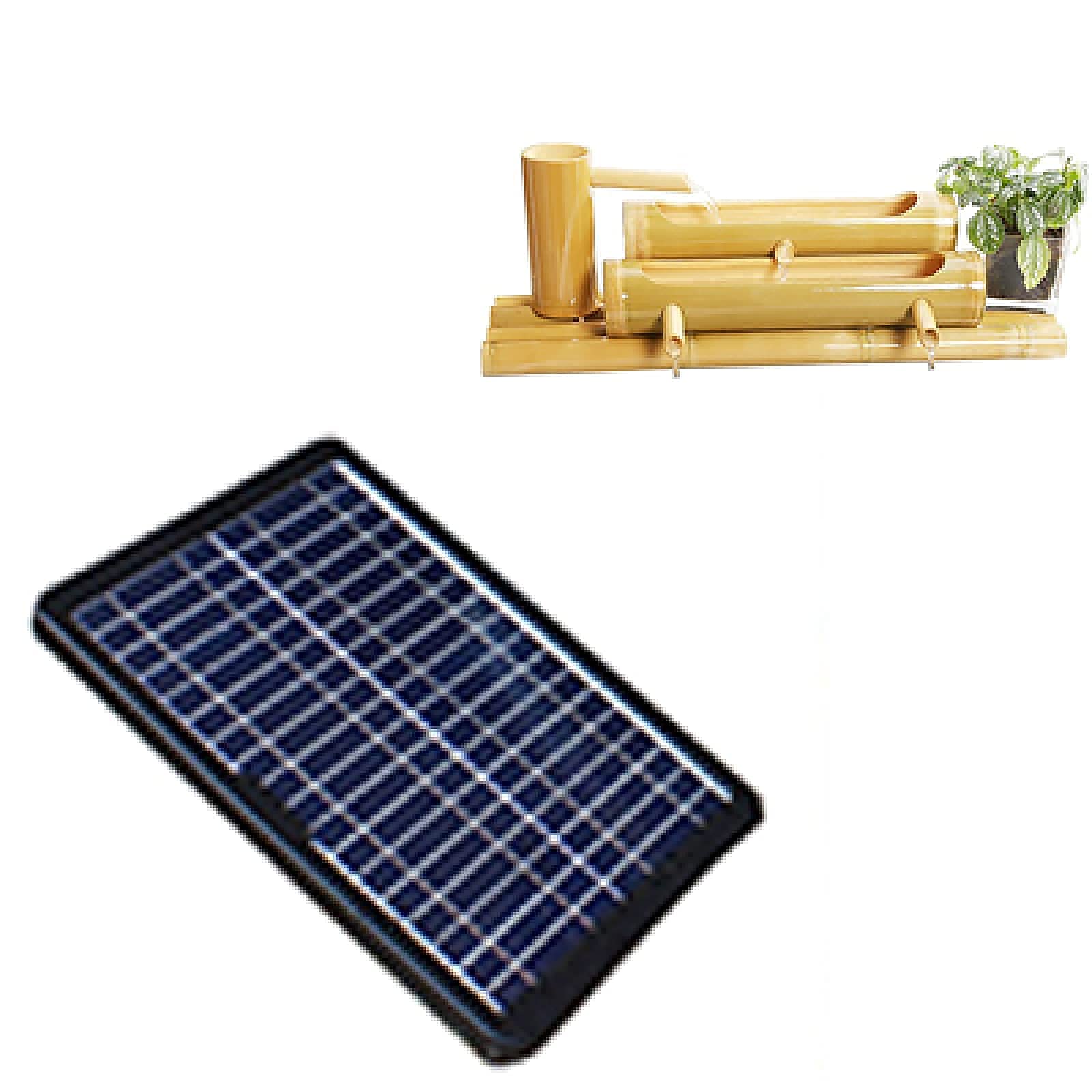 Bain d'oiseau solaire en bambou de 35 cm pour décoration de jardin