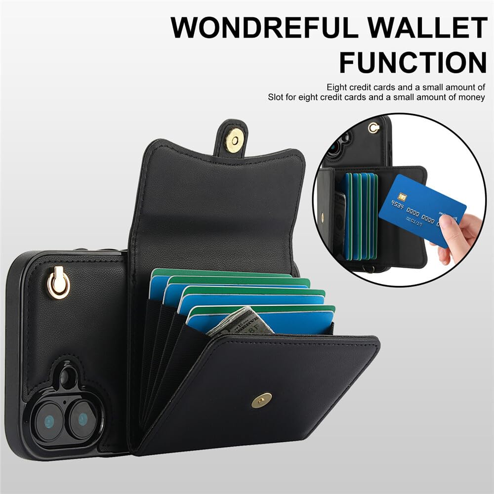 Generic - Funda con tapa para iPhone Xs 2018 (color azul con correa para hombro)