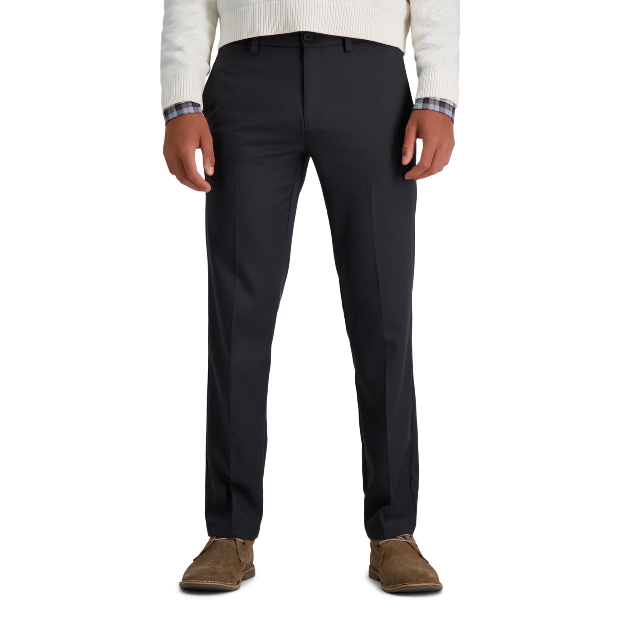 Haggar Men's Cool 18 Pro Straight Fit Flat Front Super Flex Waistband Casual Pant