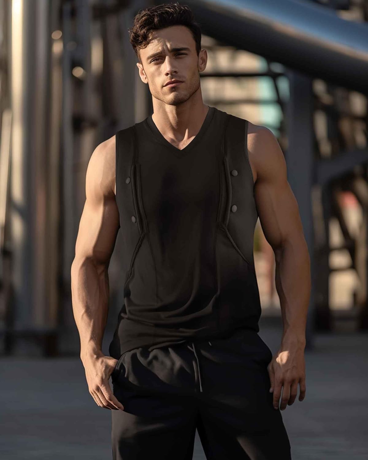 Lilcreek Concealed Carry Tank Top for Men，Tactical Shirt with Holster Pockets & Stretch Fabric - Image 2