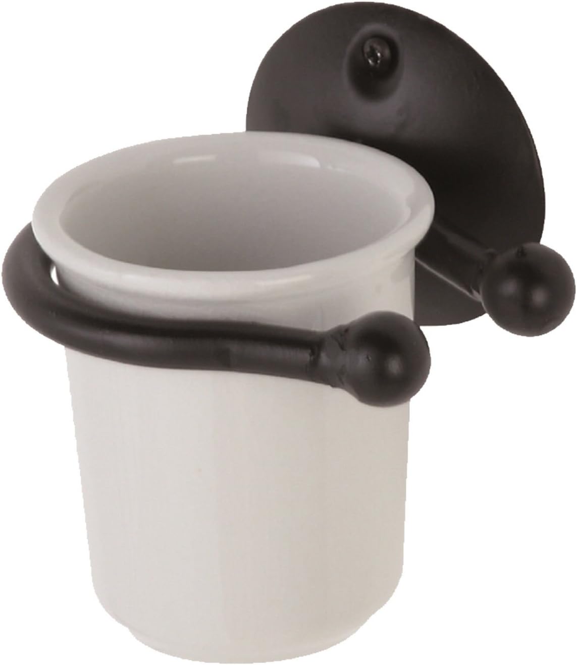 FERIDRAS Siena Toothbrush Holder, Iron, Gunmetal Black, 9 x 11.5 x 17 cm