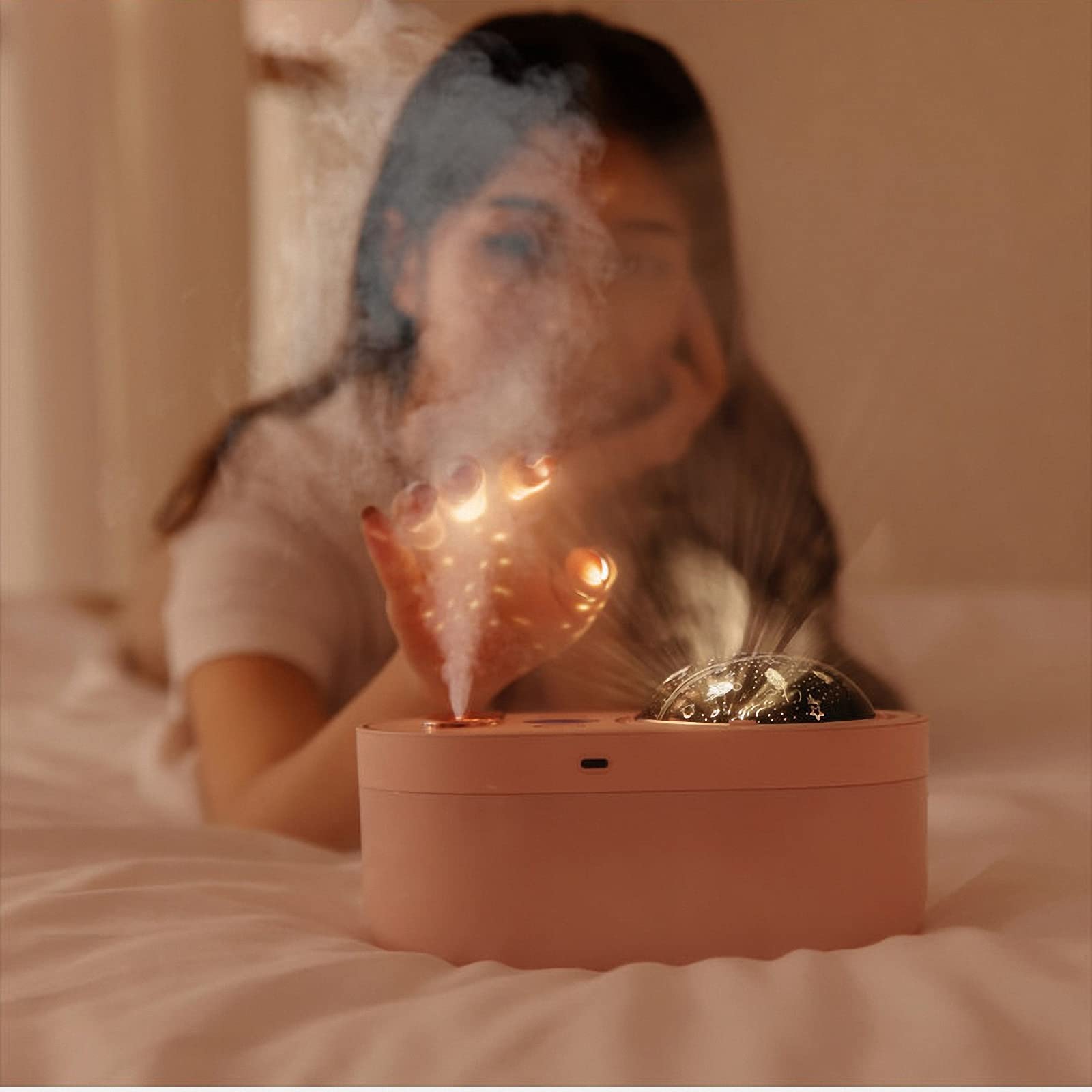 Humidificador de proyector de pulverización Dual, humidificador silencioso de pulverización de Gran tamaño para Oficina de Dormitorio USB, Regalo de Festival para niños