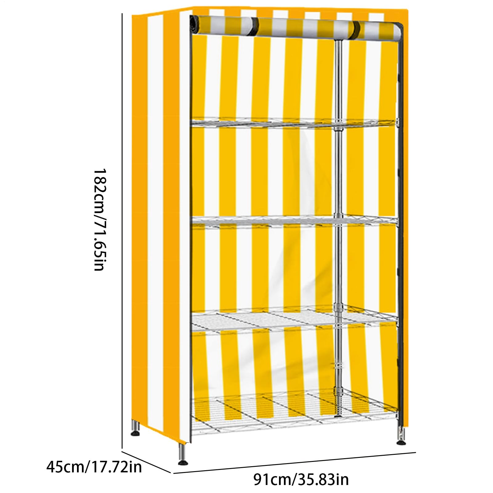Generico Copertura Impermeabile per Scaffali, Copertura Protettiva per Scaffali Metallici, Protezione resistente antipolvere e impermeabile 210D, con cerniere e chiusure a strappo
