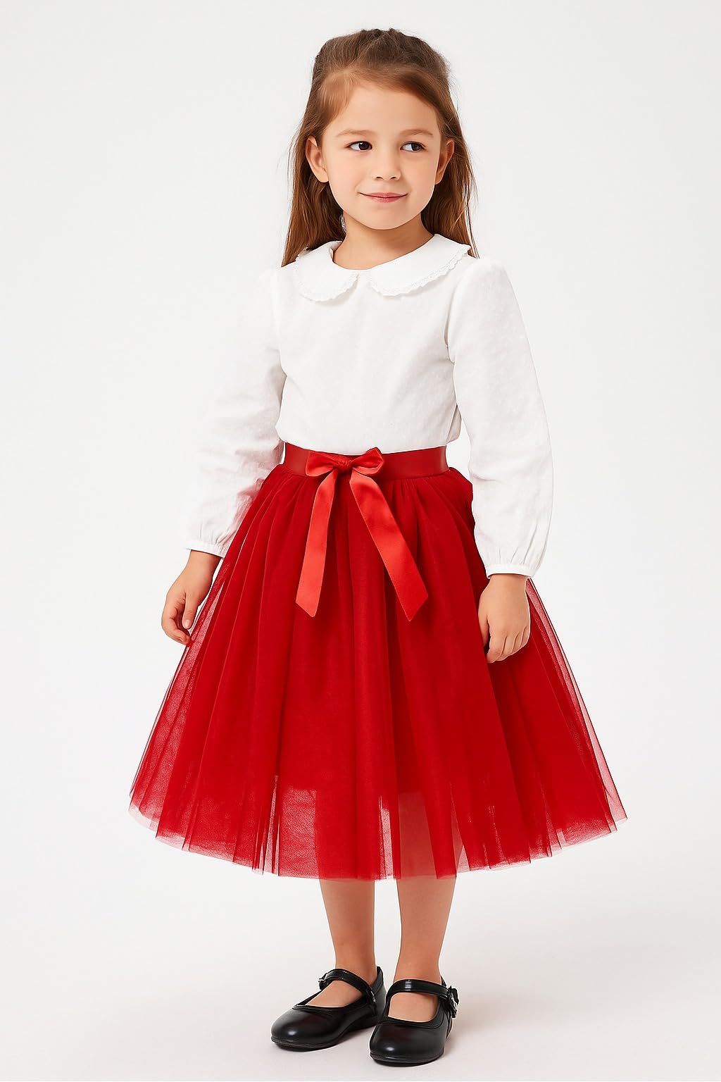 R Cube Girls Tulle Skirts A-line Mesh Skirt Tutu Skirts Dress for Toddler Girls Pack of 2(Red&Rani10 Years - 11 Years) - Image 2 thumbnail