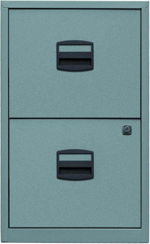Bisley Home Hängeregistraturschrank PFA, 2 HR-Schubladen, Metall, 355 Silber, 40 x 41.3 x 67.2 cm