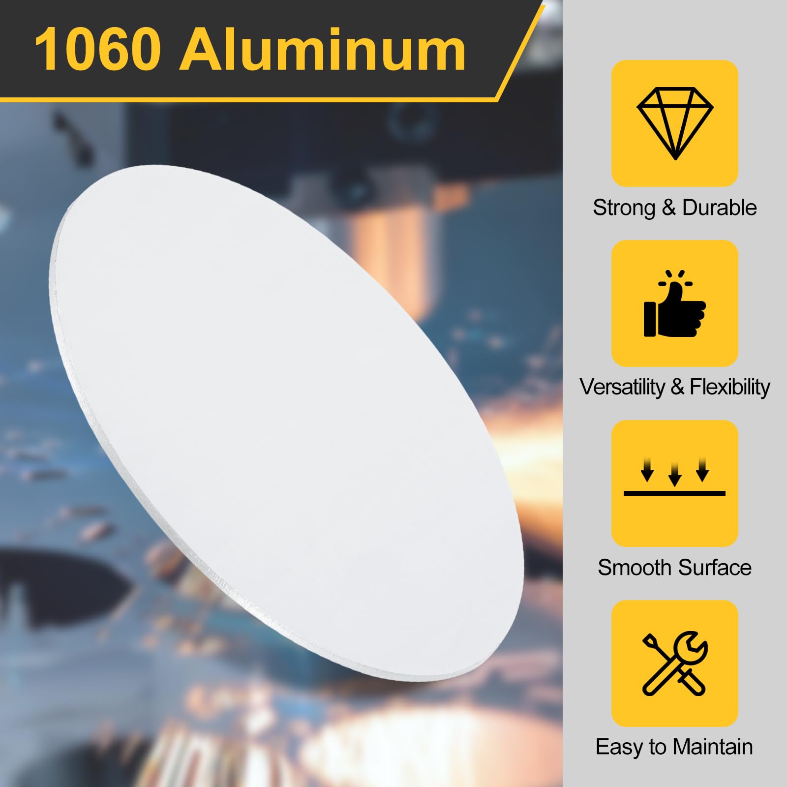 QUARKZMAN 3Pcs Disques En Aluminium, 6"(150mm) De Diamètre 0.12"(3mm) D'Épaisseur Feuilles D'Aluminium Rondes 1060 Plaques D'Aluminium Circulaires Pour Estampage Métallique