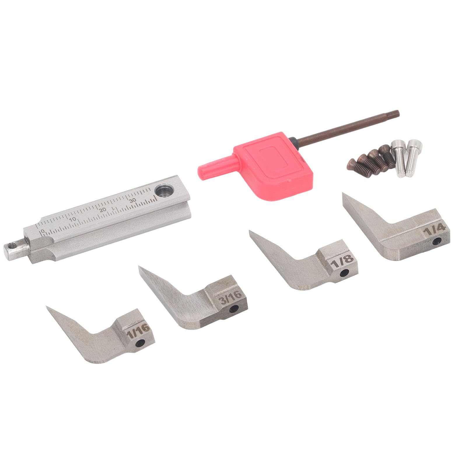 Juego de 4 cuchillas para cepillo de mesa, cuchillas de cepillo manual de carburo para trabajos en madera, cuchillas de repuesto de 1/16, 1/8, 3/16 y 1/4 de pulgada de ancho con