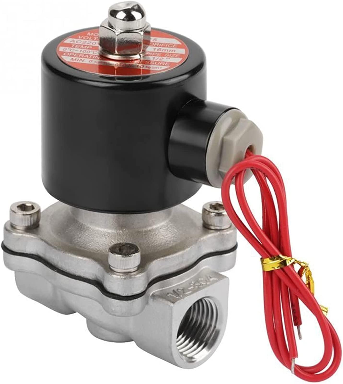 Électrovanne électrique G12 AC 220V en acier inoxydable 304 à 2 positions et voies