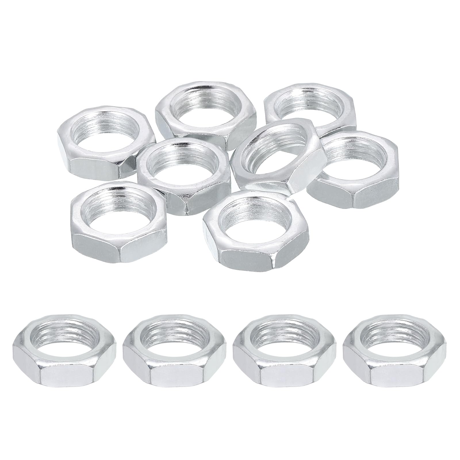 PATIKIL M14x1.5x6mm Steel Hex Nuts, 12Pcs Metric Fine Thread Carbon Steel Zinc Plated Finished Hardware Screw Nuts Fasteners for Machinery Manufacturing, Industrial Use, 19mm Width