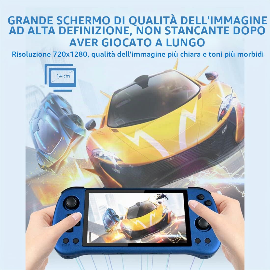 X55 Console di Giochi Portatile Built-in 256G TF Card 30000 Classic Giochi, Console di gioco Retro 16GB+64GB Supporto WIFI, Bluetooth, HDMI, Schermo Grande 5,5 Pollici