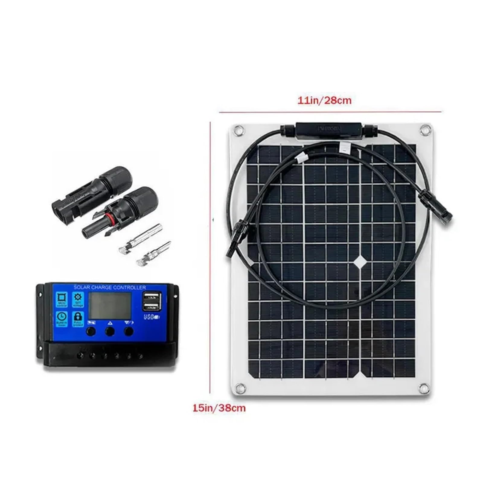 Caricabatteria 12V Pannello Solare Flessibile 500W 1000W MC4 Con