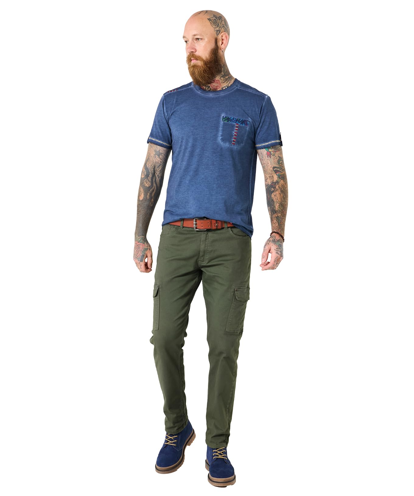 Joe Browns Men's Stylish Crew Neck T-Shirt, Blue, XL