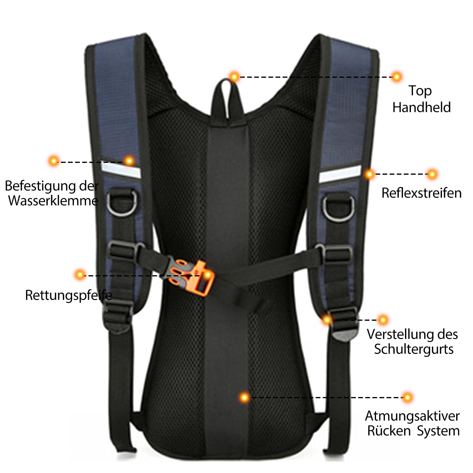 Sac De Sport Sac à Dos Vélo Étanche Windchaser 10L - Système Hydratation 2L - Réfléchissant - Pour Randonnée, Cyclisme, Course Petit Sac A Dos