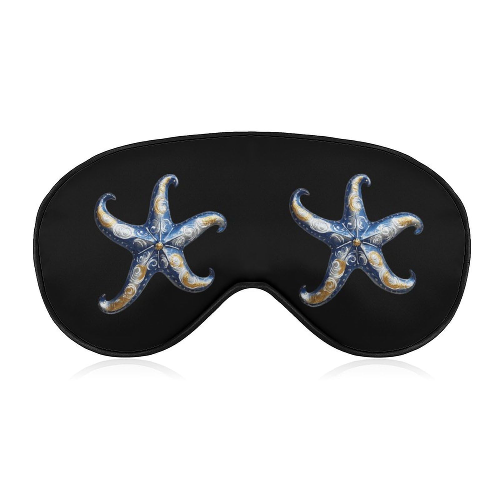 Hand Painted Starfish Art Sleep Mask Eye Shade Cover Adjustable Strap for Travel Lunch Break Women Men