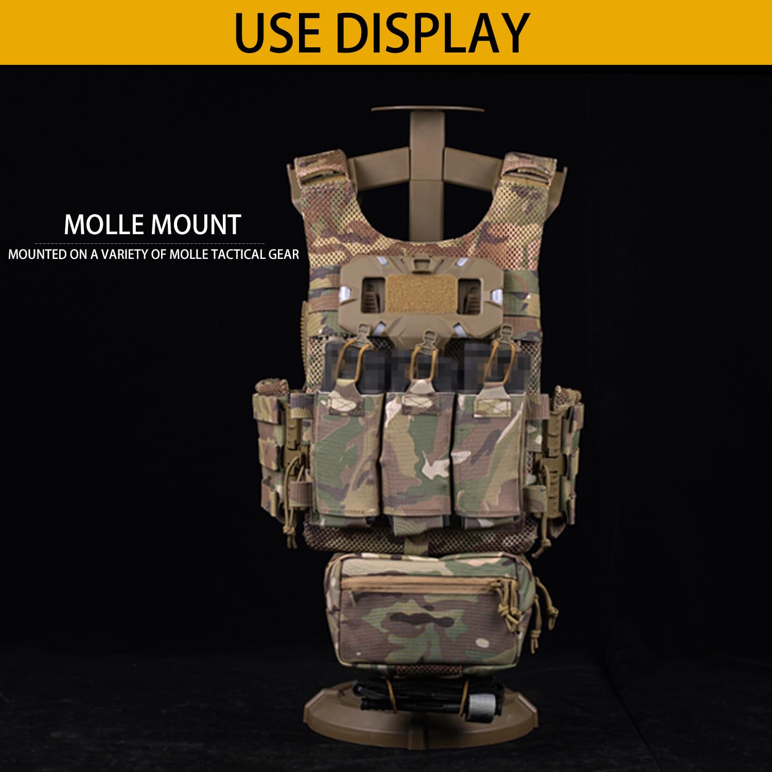 Supporto tattico universale per telefono Molle, supporto per telefono, a sgancio rapido, pieghevole, navigatore per schermo da 4,7 a 6,7 pollici (marrone)