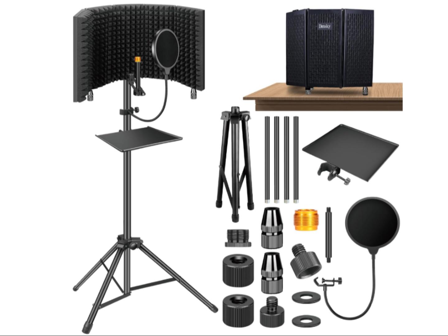 Amazon.com: Dmsky Microphone Isolation Shield with Pop Filter