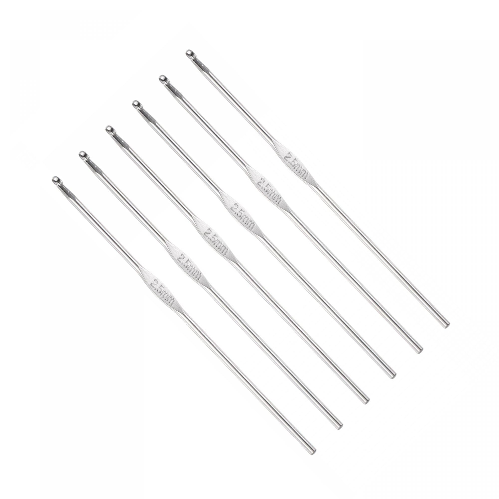MACHSWON 2.5mm Stainless Steel Hooks Knitting Needles for DIY Craft Yarn 10Pcs