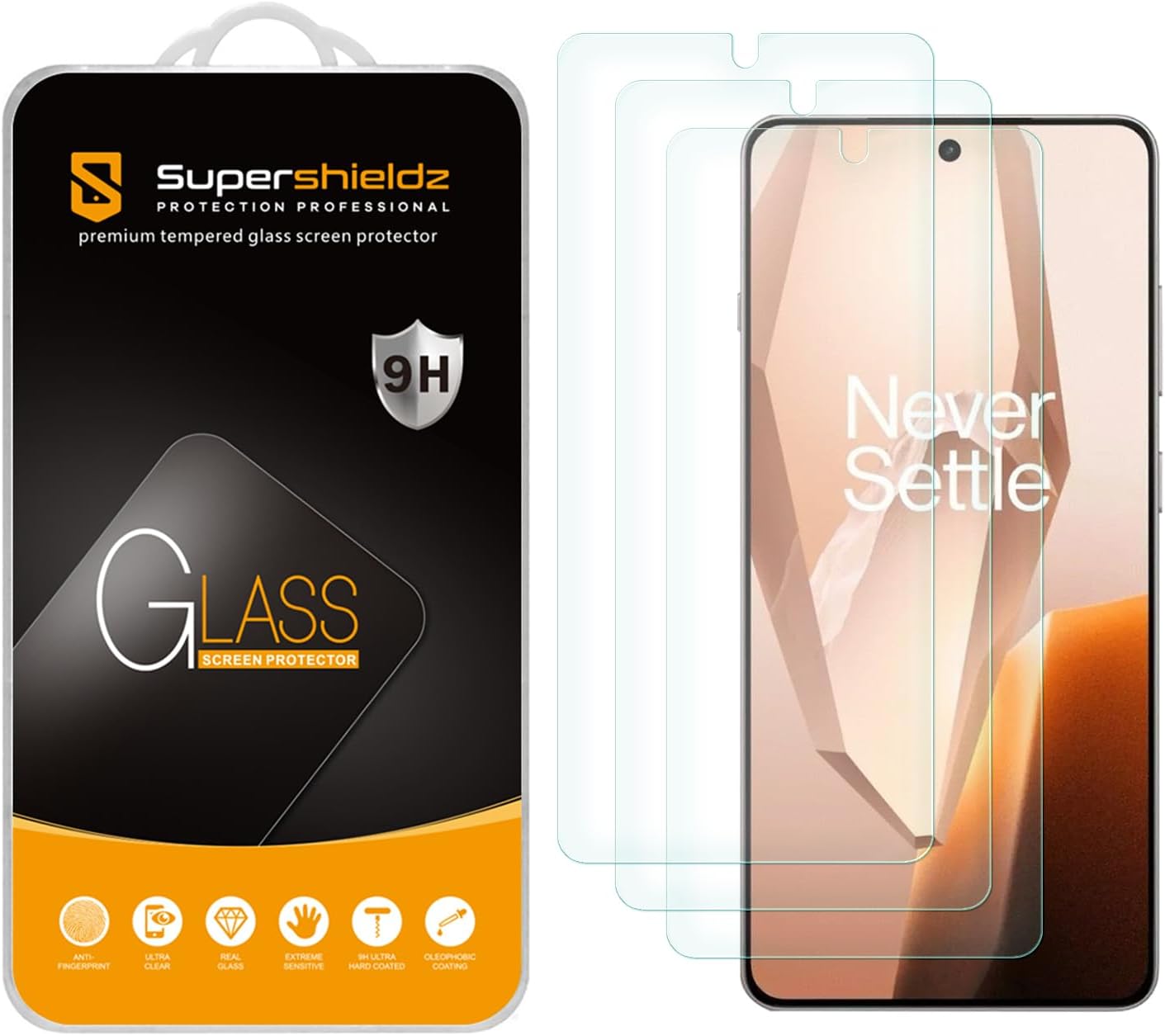 Supershieldz (3 Pack) Designed for Oneplus 13R Tempered Glass Screen Protector, Anti Scratch, Bubble Free