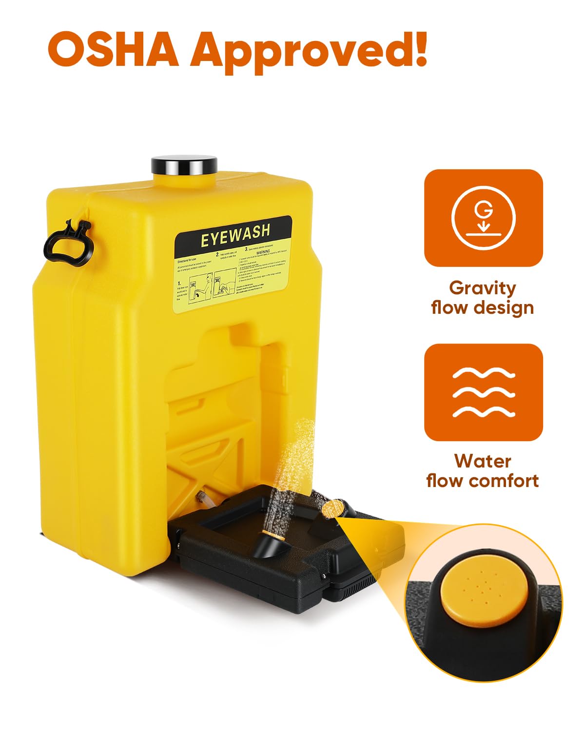 14 Gallons Portable Eye Wash Station - Image 4
