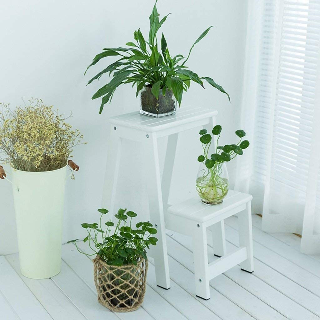 Tabouret pliant 2 niveaux et escabeau portable multifonctionnel en bois
