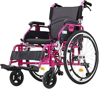 SXFYGYQ Silla de Ruedas Ligera Reposabrazos Plegable Altura Ajustable y Rueda antivuelco para Las sillas de Ruedas de Aluminio para Ancianos