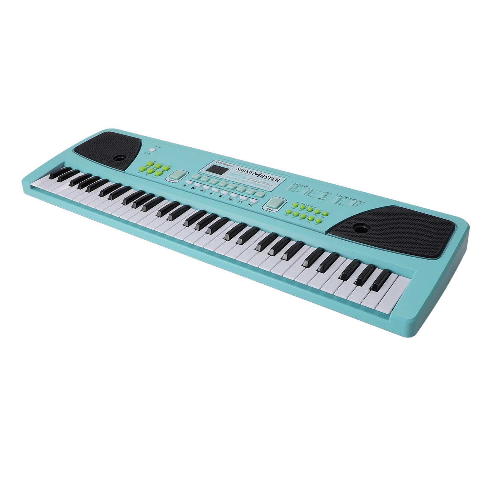 SEAFRONT Pianoforte con Tastiera Elettronica a 61 Tasti con Microfono USB Ricaricabile 16 Toni 10 Ritmi 6 Demo per Bambini Principianti
