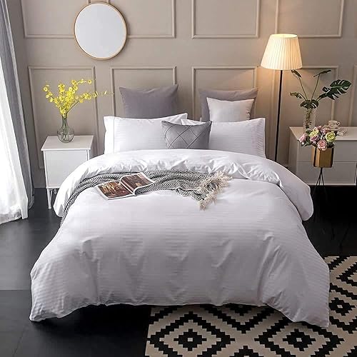 Miniatura 2 de Comfort Beddings Juego de funda de edredón de alta calidad con cremallera y lazos en las esquinas, 800 hilos, 100% algodón orgánico, 3 piezas, funda