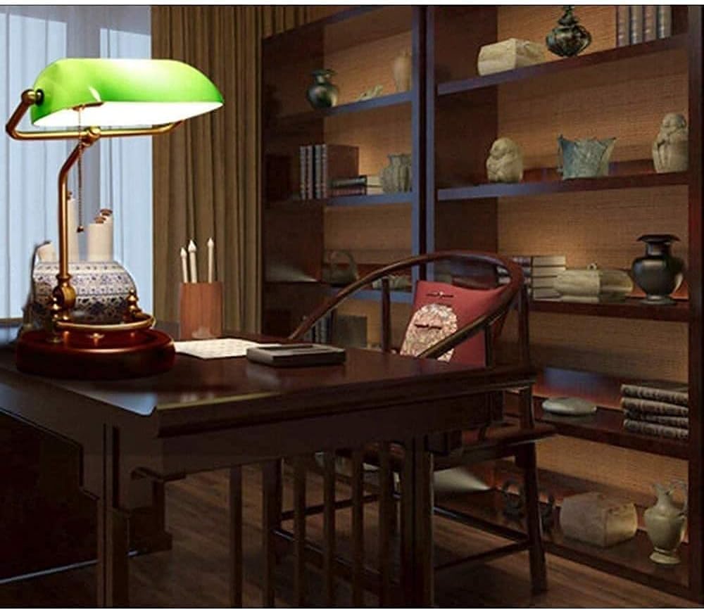 Amazon.co.jp : ホテルデスクランプ、アンティークバンカーテーブル