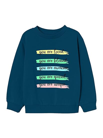 Girls Cotton Blend Crew Neck Sweatshirt