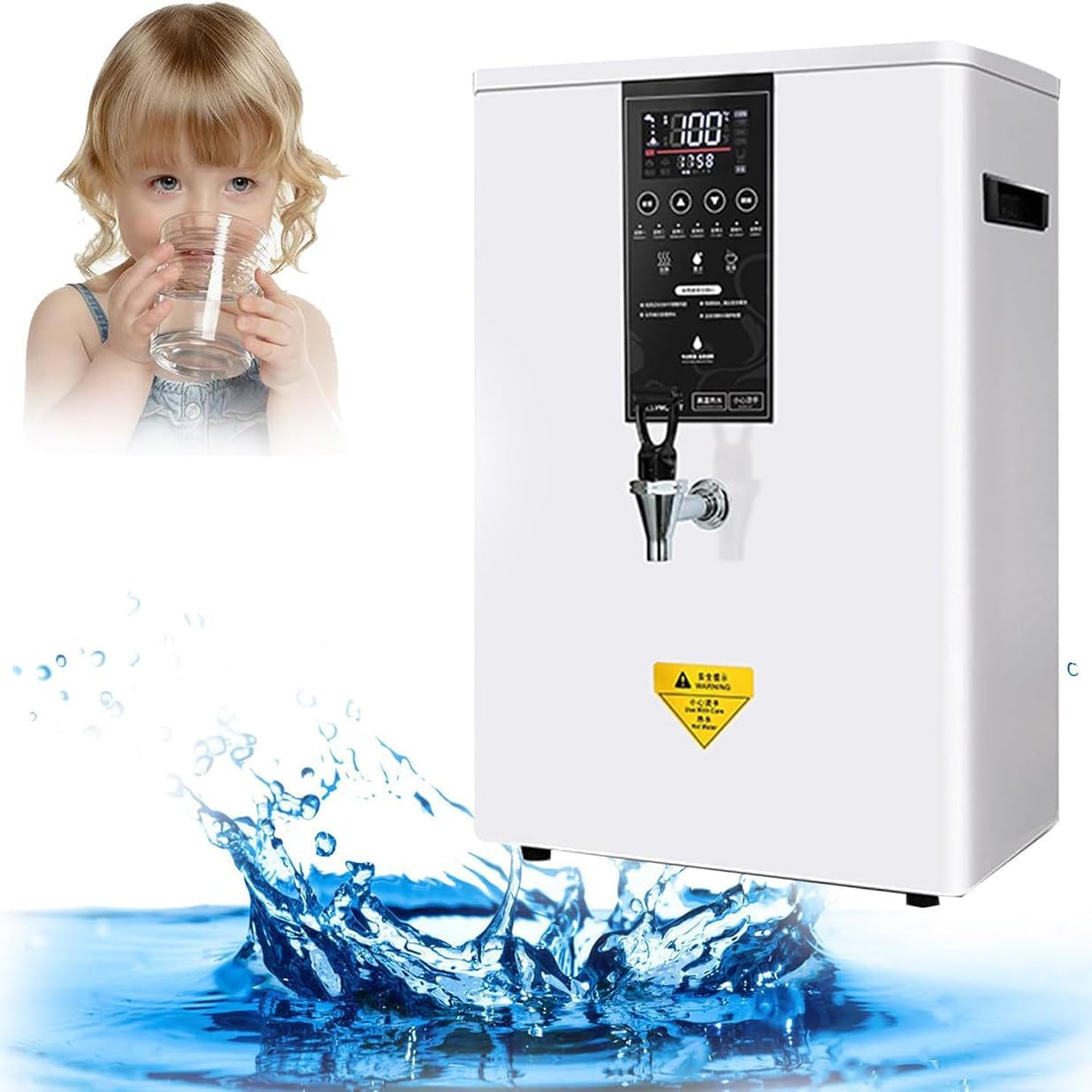 Wall Mounted Instant Boiling Water Dispenser, Drinking Hot Water Boiler, Wall Kettle with LCD Touch Screen, Electric Water Dispenser Fast Boiling Water for Coffee Home Office,50L